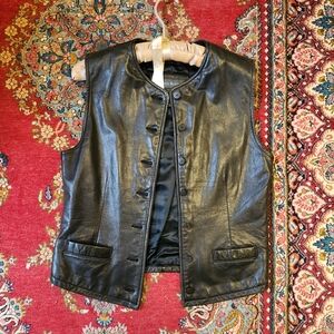 Vintage Banana Republic Black Leather Vest